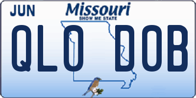 MO license plate QL0D0B