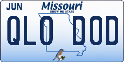 MO license plate QL0D0D