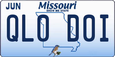 MO license plate QL0D0I