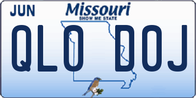 MO license plate QL0D0J