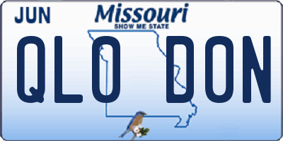 MO license plate QL0D0N
