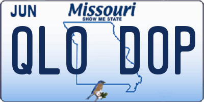 MO license plate QL0D0P