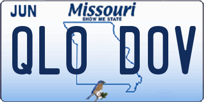 MO license plate QL0D0V