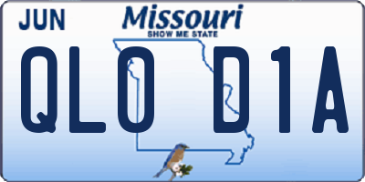 MO license plate QL0D1A