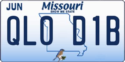 MO license plate QL0D1B