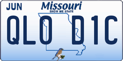 MO license plate QL0D1C