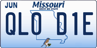 MO license plate QL0D1E