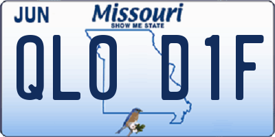 MO license plate QL0D1F