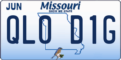 MO license plate QL0D1G