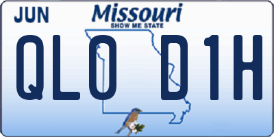 MO license plate QL0D1H