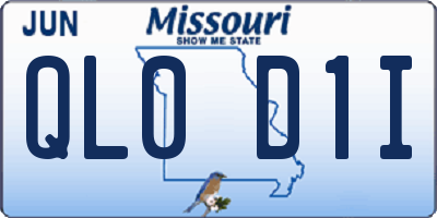 MO license plate QL0D1I