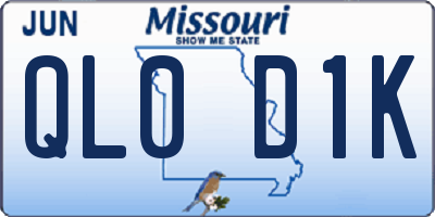 MO license plate QL0D1K