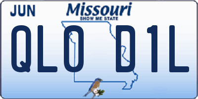 MO license plate QL0D1L