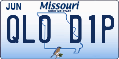 MO license plate QL0D1P