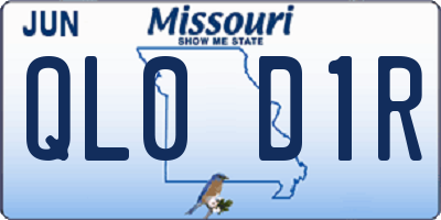 MO license plate QL0D1R