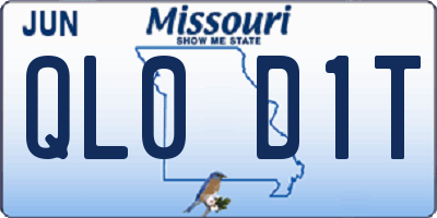 MO license plate QL0D1T