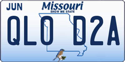 MO license plate QL0D2A