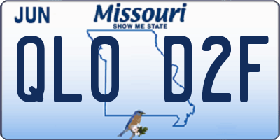 MO license plate QL0D2F