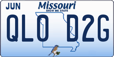 MO license plate QL0D2G