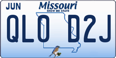 MO license plate QL0D2J