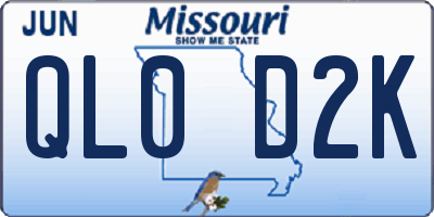 MO license plate QL0D2K