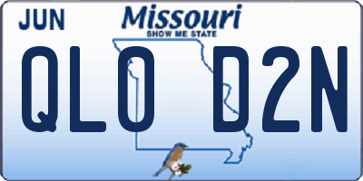 MO license plate QL0D2N