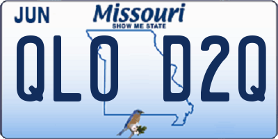 MO license plate QL0D2Q