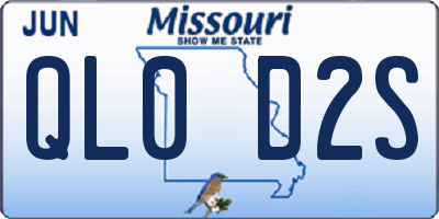 MO license plate QL0D2S
