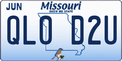 MO license plate QL0D2U