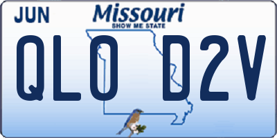 MO license plate QL0D2V
