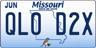 MO license plate QL0D2X