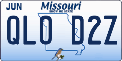 MO license plate QL0D2Z