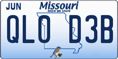 MO license plate QL0D3B
