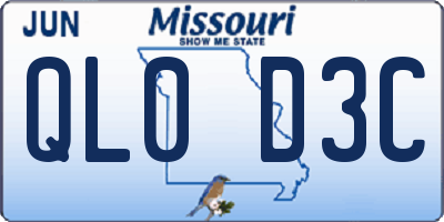 MO license plate QL0D3C