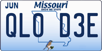 MO license plate QL0D3E