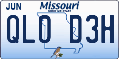MO license plate QL0D3H