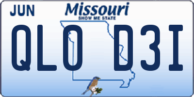 MO license plate QL0D3I