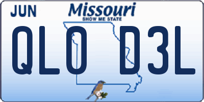 MO license plate QL0D3L