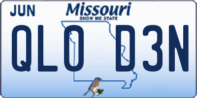 MO license plate QL0D3N