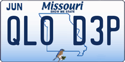 MO license plate QL0D3P