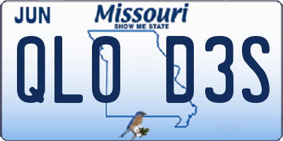 MO license plate QL0D3S