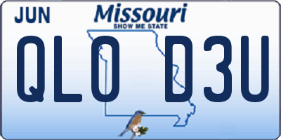 MO license plate QL0D3U
