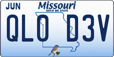 MO license plate QL0D3V