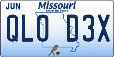 MO license plate QL0D3X