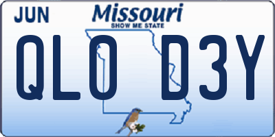 MO license plate QL0D3Y