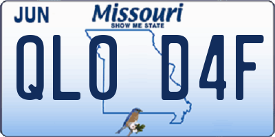 MO license plate QL0D4F