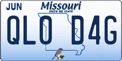 MO license plate QL0D4G