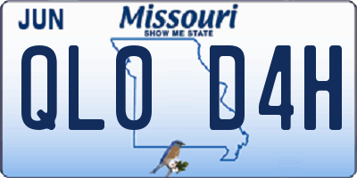 MO license plate QL0D4H