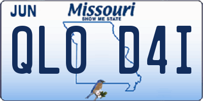 MO license plate QL0D4I