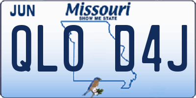 MO license plate QL0D4J